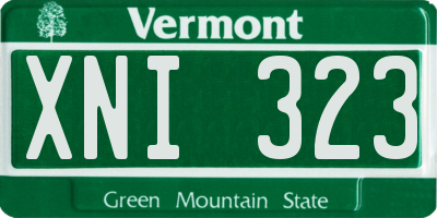 VT license plate XNI323