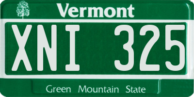 VT license plate XNI325