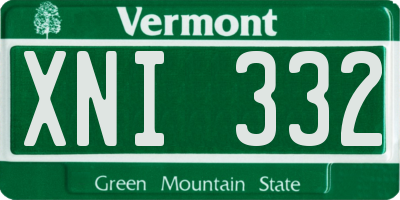 VT license plate XNI332