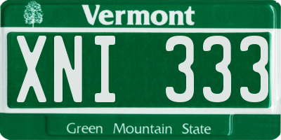 VT license plate XNI333