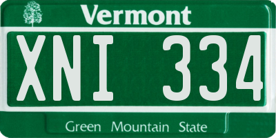 VT license plate XNI334