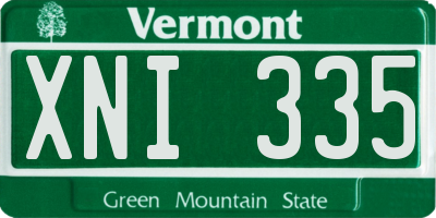 VT license plate XNI335