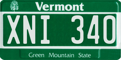 VT license plate XNI340
