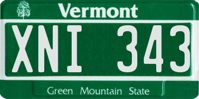 VT license plate XNI343