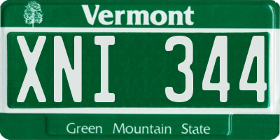 VT license plate XNI344