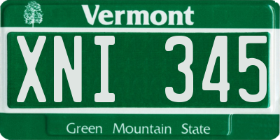VT license plate XNI345