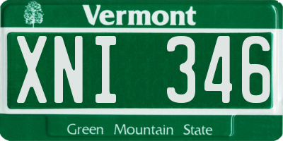 VT license plate XNI346