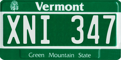 VT license plate XNI347