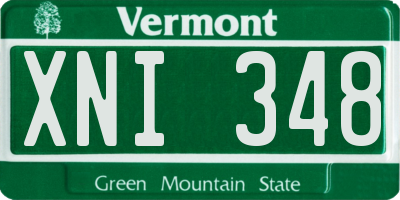 VT license plate XNI348