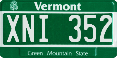 VT license plate XNI352