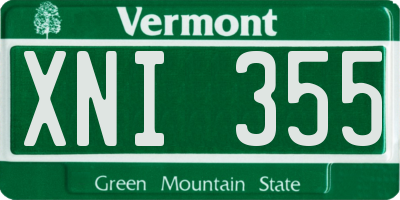 VT license plate XNI355
