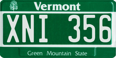 VT license plate XNI356