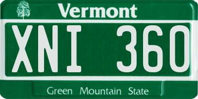 VT license plate XNI360