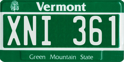 VT license plate XNI361