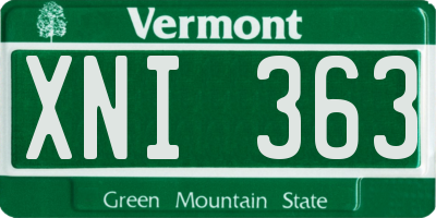 VT license plate XNI363