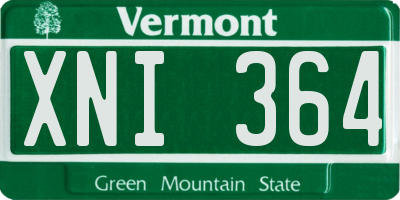 VT license plate XNI364