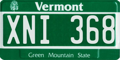 VT license plate XNI368