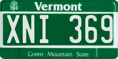 VT license plate XNI369
