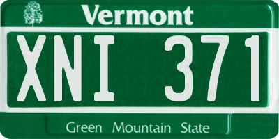 VT license plate XNI371