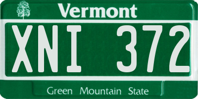 VT license plate XNI372