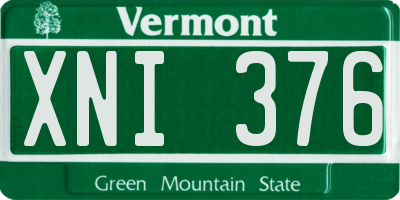 VT license plate XNI376
