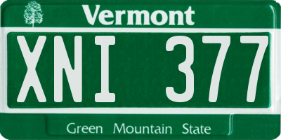 VT license plate XNI377