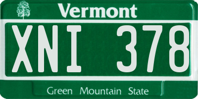 VT license plate XNI378