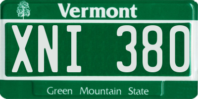 VT license plate XNI380