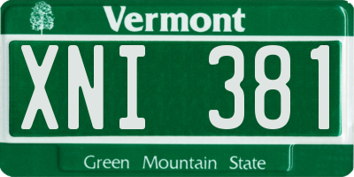 VT license plate XNI381