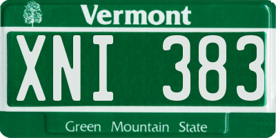 VT license plate XNI383
