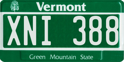 VT license plate XNI388