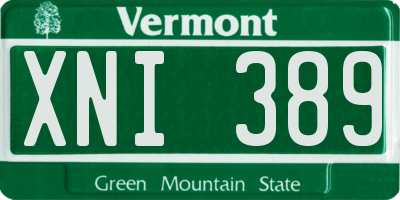 VT license plate XNI389