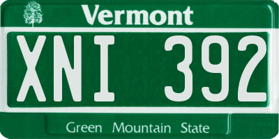 VT license plate XNI392