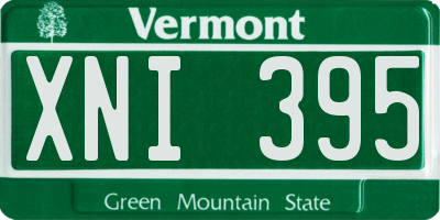 VT license plate XNI395