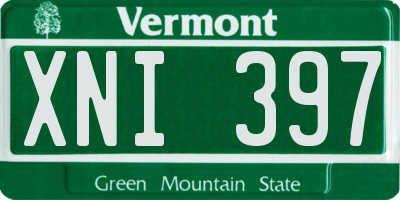 VT license plate XNI397