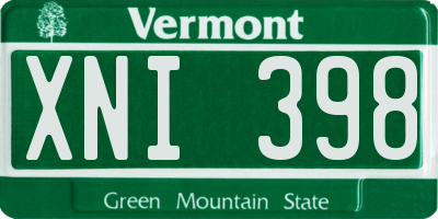 VT license plate XNI398