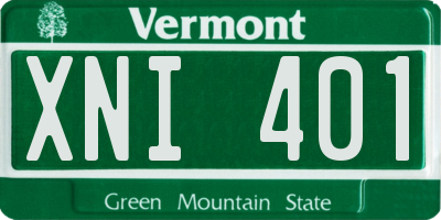 VT license plate XNI401