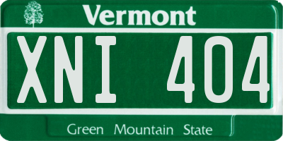 VT license plate XNI404