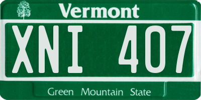 VT license plate XNI407