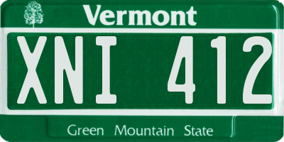 VT license plate XNI412