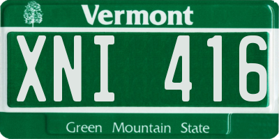 VT license plate XNI416