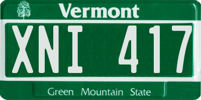 VT license plate XNI417