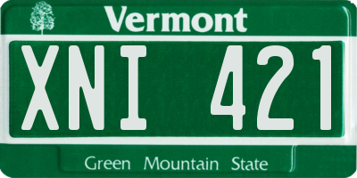 VT license plate XNI421