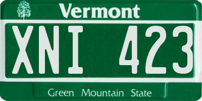 VT license plate XNI423