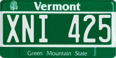 VT license plate XNI425