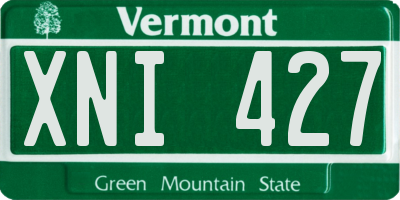 VT license plate XNI427
