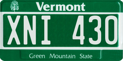 VT license plate XNI430