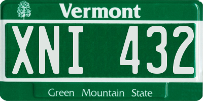 VT license plate XNI432