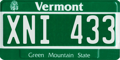 VT license plate XNI433
