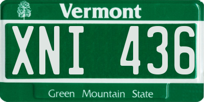 VT license plate XNI436